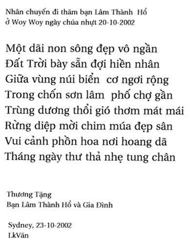 Mung ban don ve o Woy Woy