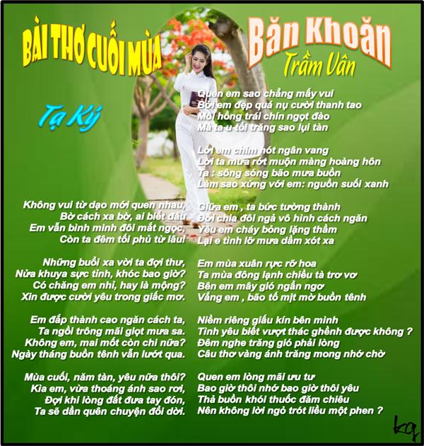 Bai Tho Cuoi Mua&amp; Ban Khoan ___ TL &amp; TV